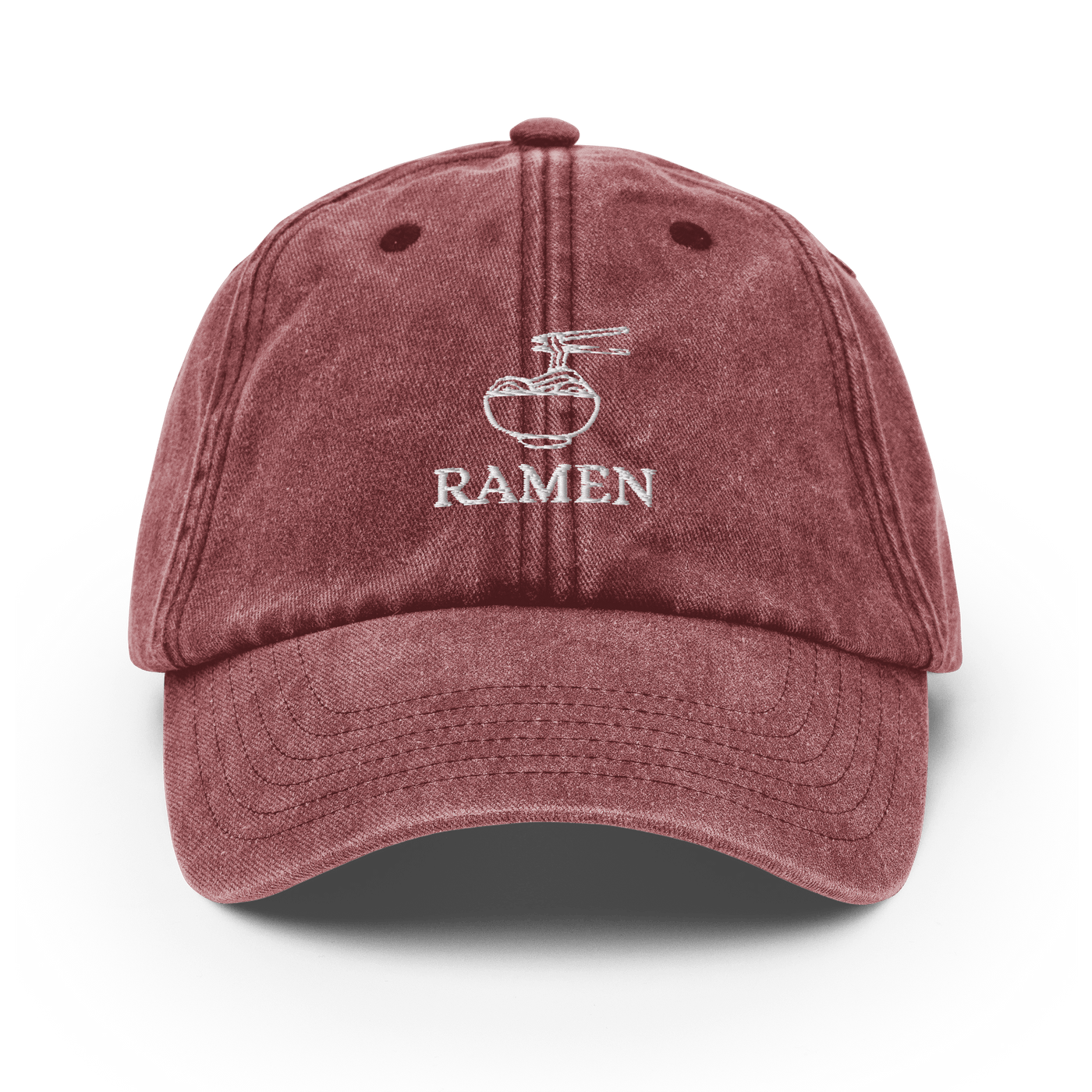 Ramen Bowl Vintage Hat - Vintage Red - - Just Another Cap Store