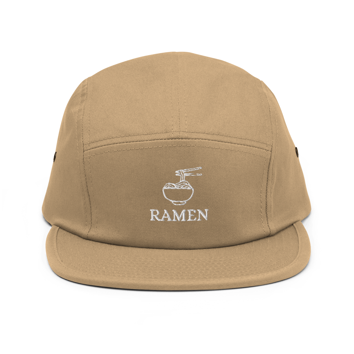 Ramen Five Panel Cap - Khaki - - Just Another Cap Store