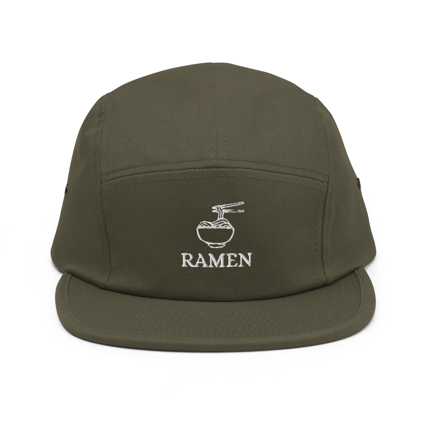 Ramen Five Panel Cap - Olive - - Just Another Cap Store