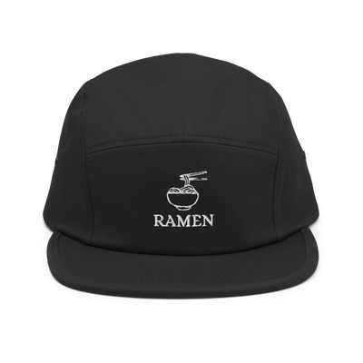 Ramen Five Panel Cap - Black - - Just Another Cap Store
