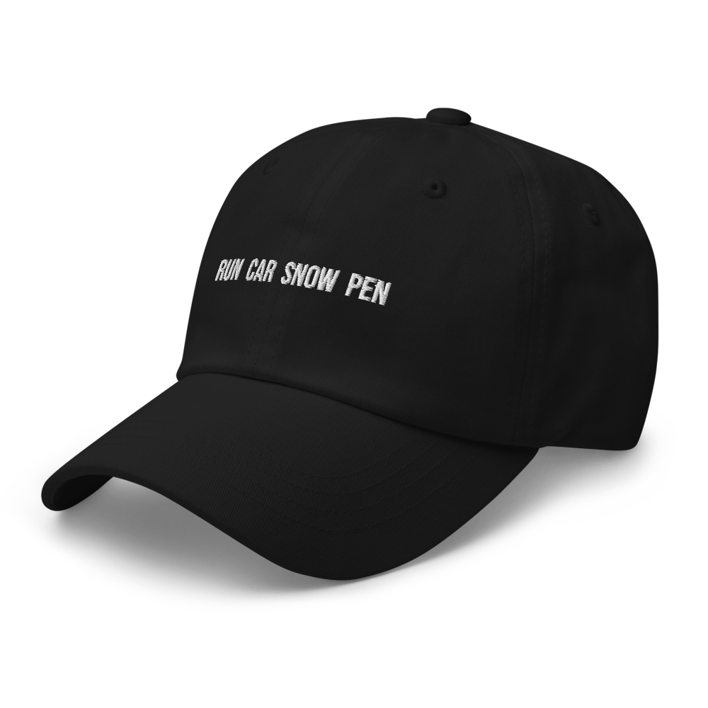 Run Car Snow Pen Dad hat - Black - - Just Another Cap Store