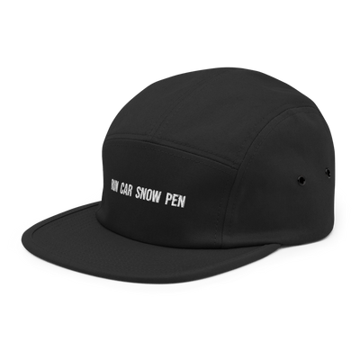 Run Car Snow Pen Five Panel Hat - Black - - Just Another Cap Store