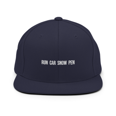 Run Car Snow Pen Snapback - Navy - - Just Another Cap Store