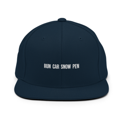 Run Car Snow Pen Snapback - Dark Navy - - Just Another Cap Store