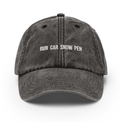 Run Car Snow Pen Vintage Hat - Vintage Black - - Just Another Cap Store