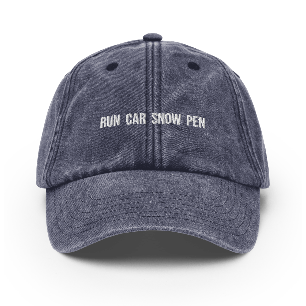 Run Car Snow Pen Vintage Hat - Vintage Denim - - Just Another Cap Store
