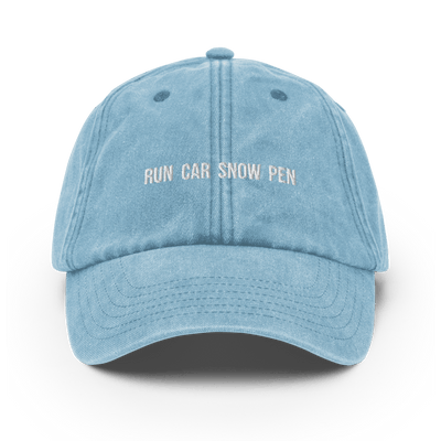 Run Car Snow Pen Vintage Hat - Vintage Light Denim - - Just Another Cap Store