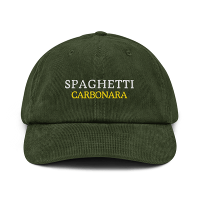 Spaghetti Carbonara Corduroy hat - Dark Olive - - Just Another Cap Store