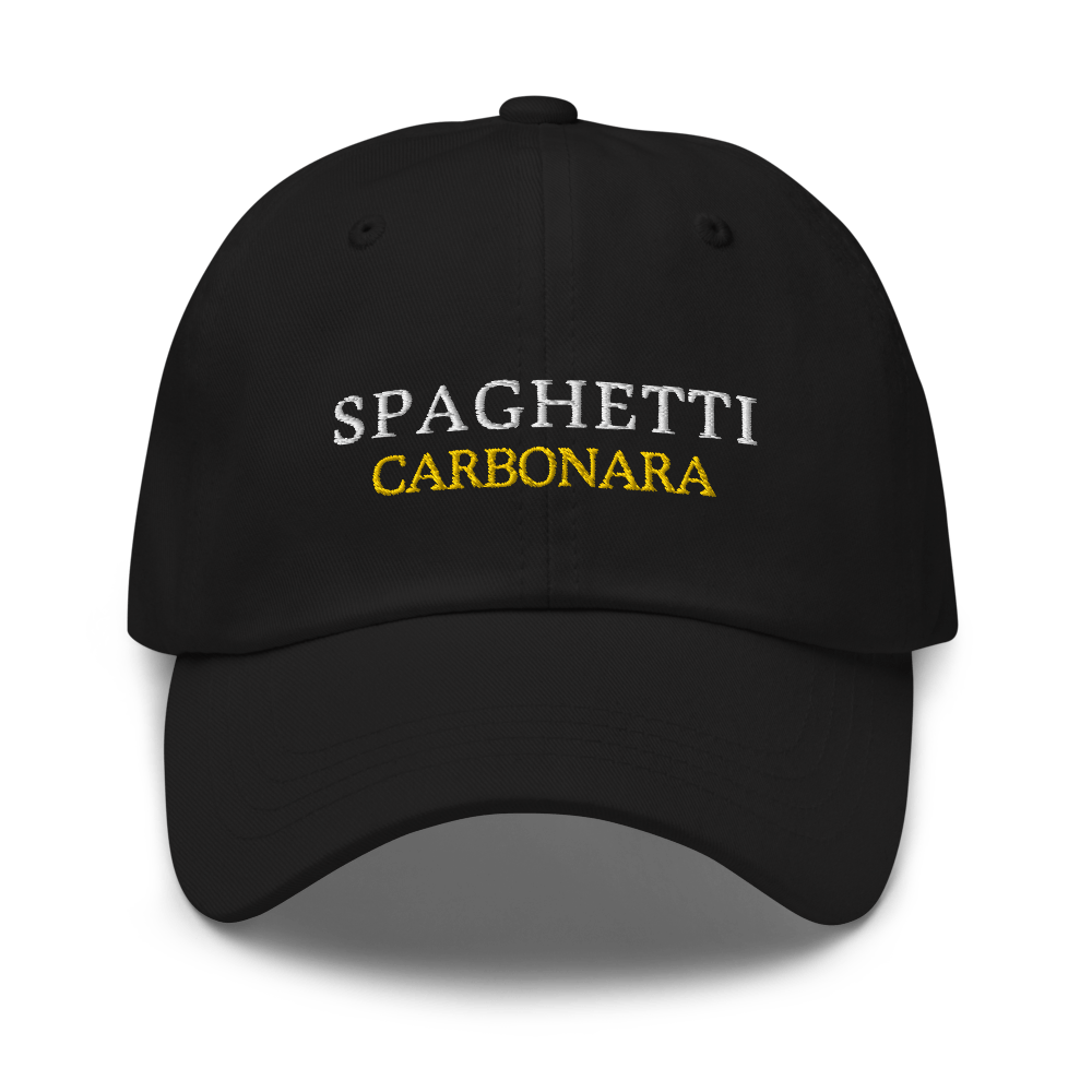 Spaghetti Carbonara Dad hat - Black - - Just Another Cap Store