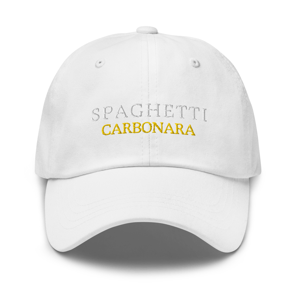 Spaghetti Carbonara Dad hat - White - - Just Another Cap Store