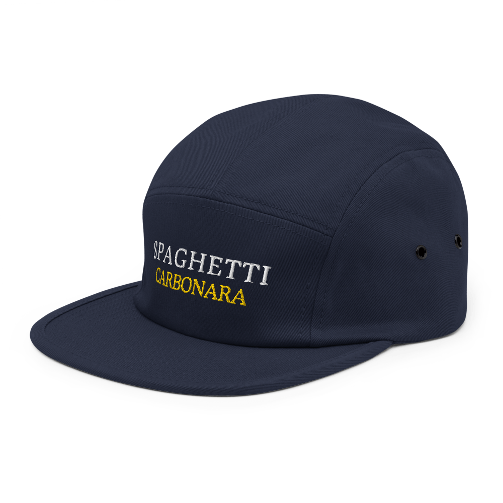 Spaghetti Carbonara Five Panel Hat - Navy - - Just Another Cap Store