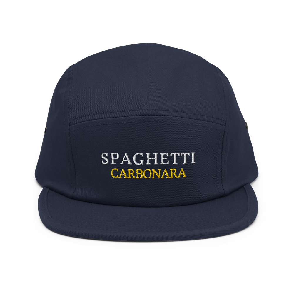 Spaghetti Carbonara Five Panel Hat - Navy - - Just Another Cap Store