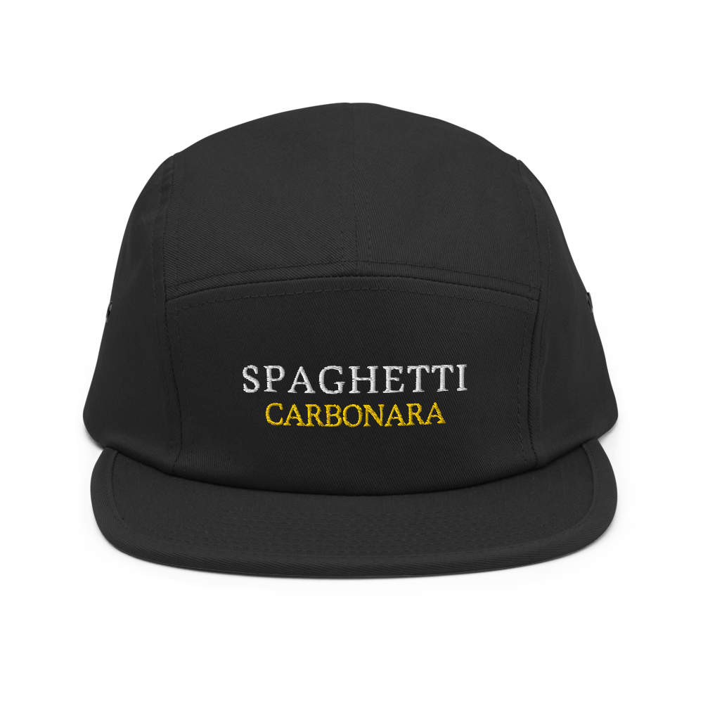 Spaghetti Carbonara Five Panel Hat - Black - - Just Another Cap Store