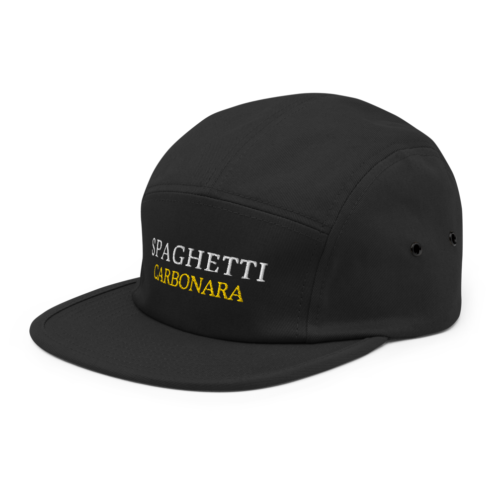 Spaghetti Carbonara Five Panel Hat - Black - - Just Another Cap Store