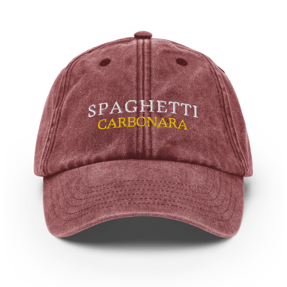 Spaghetti Carbonara Vintage Hat - Vintage Red - - Just Another Cap Store