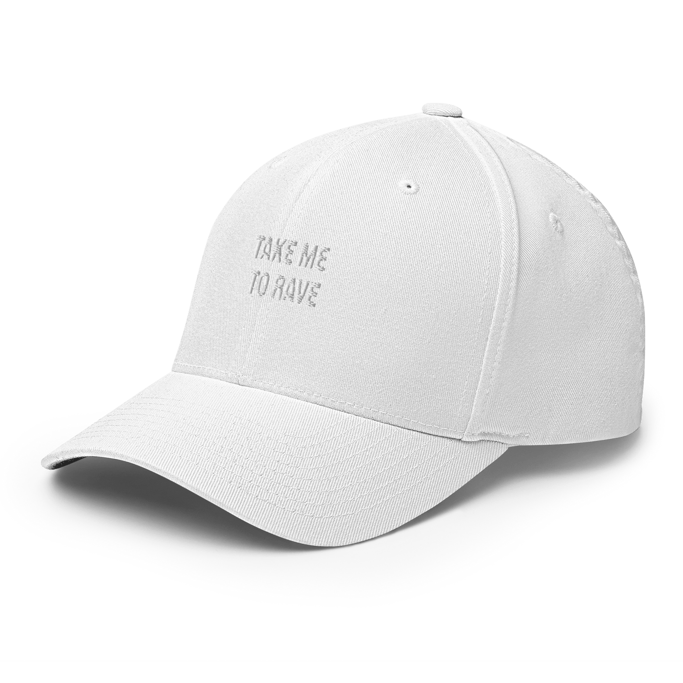 Take me to rave Flexfit Cap - White - S/M - Just Another Cap Store