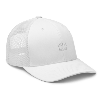 Take me to rave Trucker Cap - White - - Just Another Cap Store