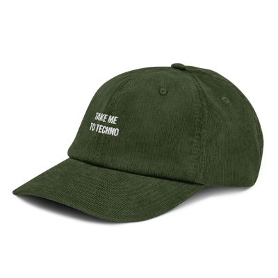 Take me to techno Corduroy hat - Dark Olive - - Just Another Cap Store