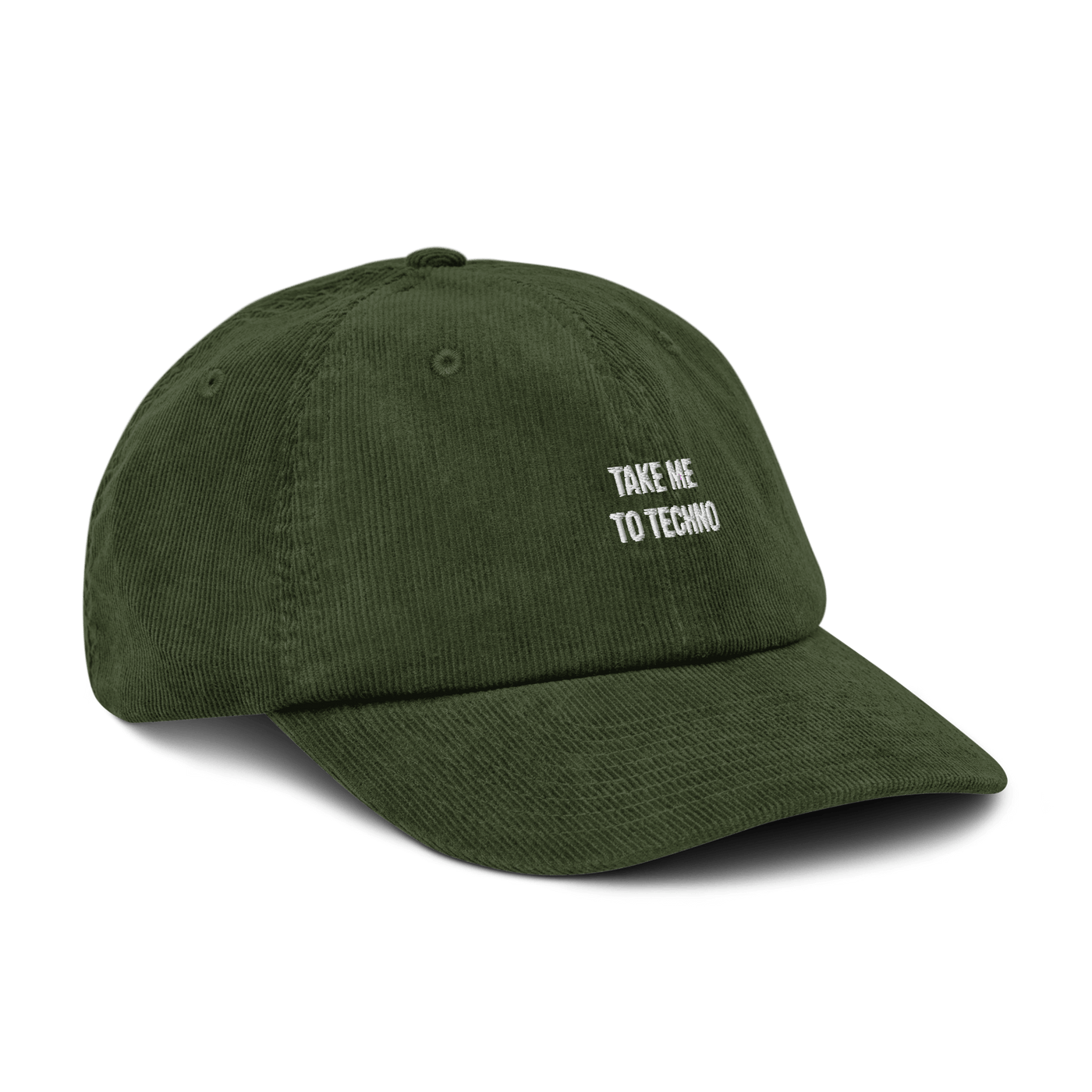 Take me to techno Corduroy hat - Dark Olive - - Just Another Cap Store