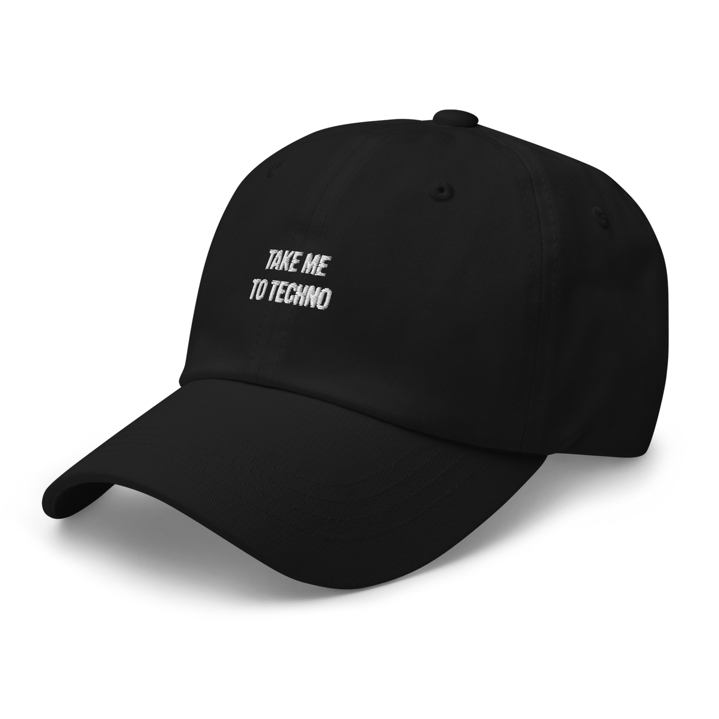 Take me to techno Dad Hat - Black - - Just Another Cap Store