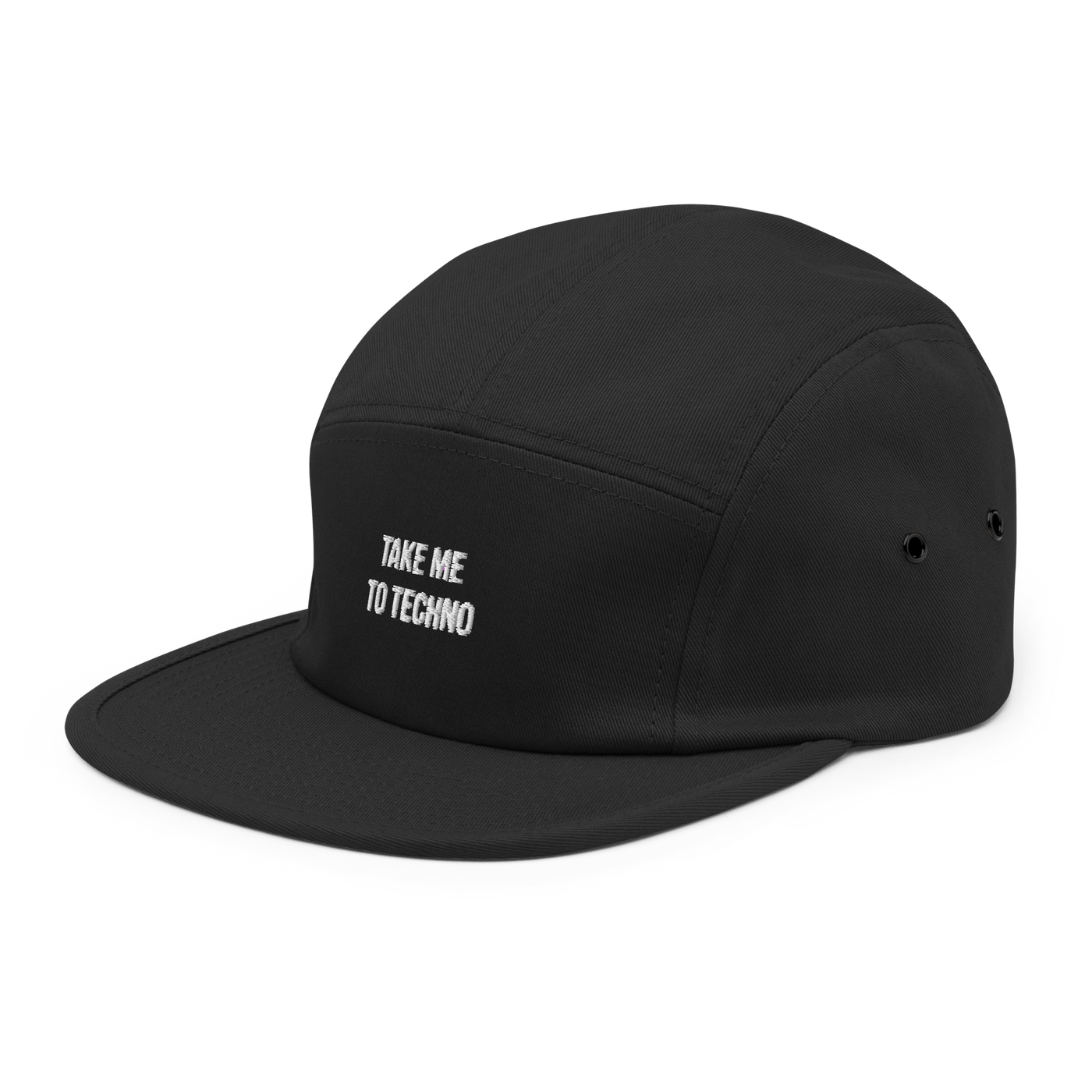 Take me to techno Five Panel Cap - Black - - Just Another Cap Store
