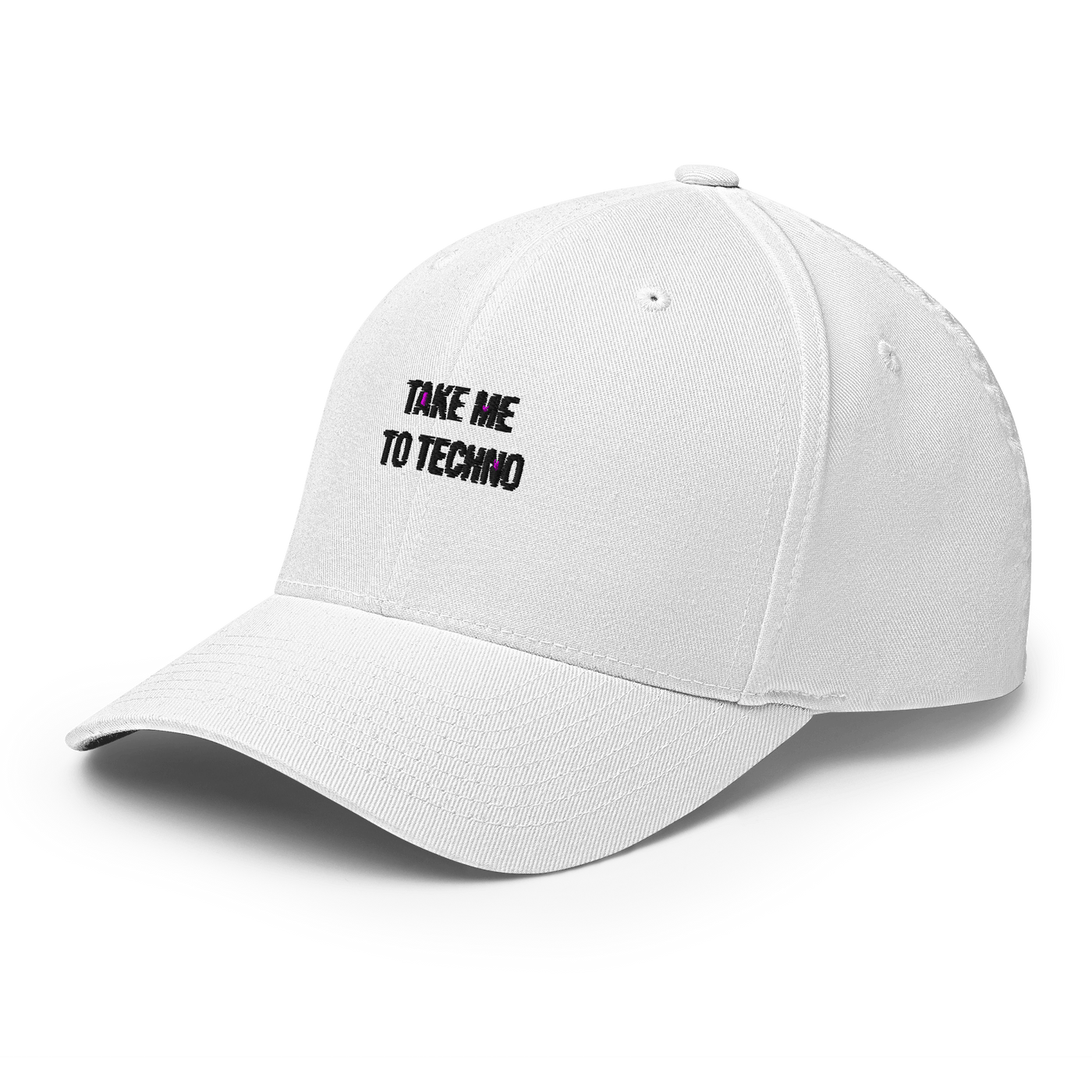 Take me to techno Flexfit Cap - White - S/M - Just Another Cap Store