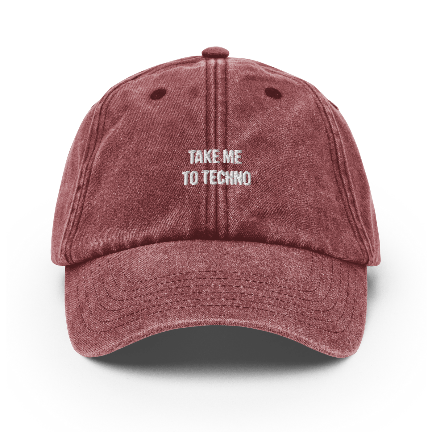 Take me to techno Vintage Hat - Vintage Red - - Just Another Cap Store