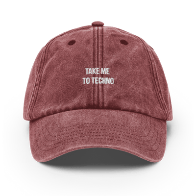 Take me to techno Vintage Hat - Vintage Red - - Just Another Cap Store