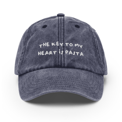 The key to my heart is pasta Vintage Hat - Vintage Denim - - Just Another Cap Store