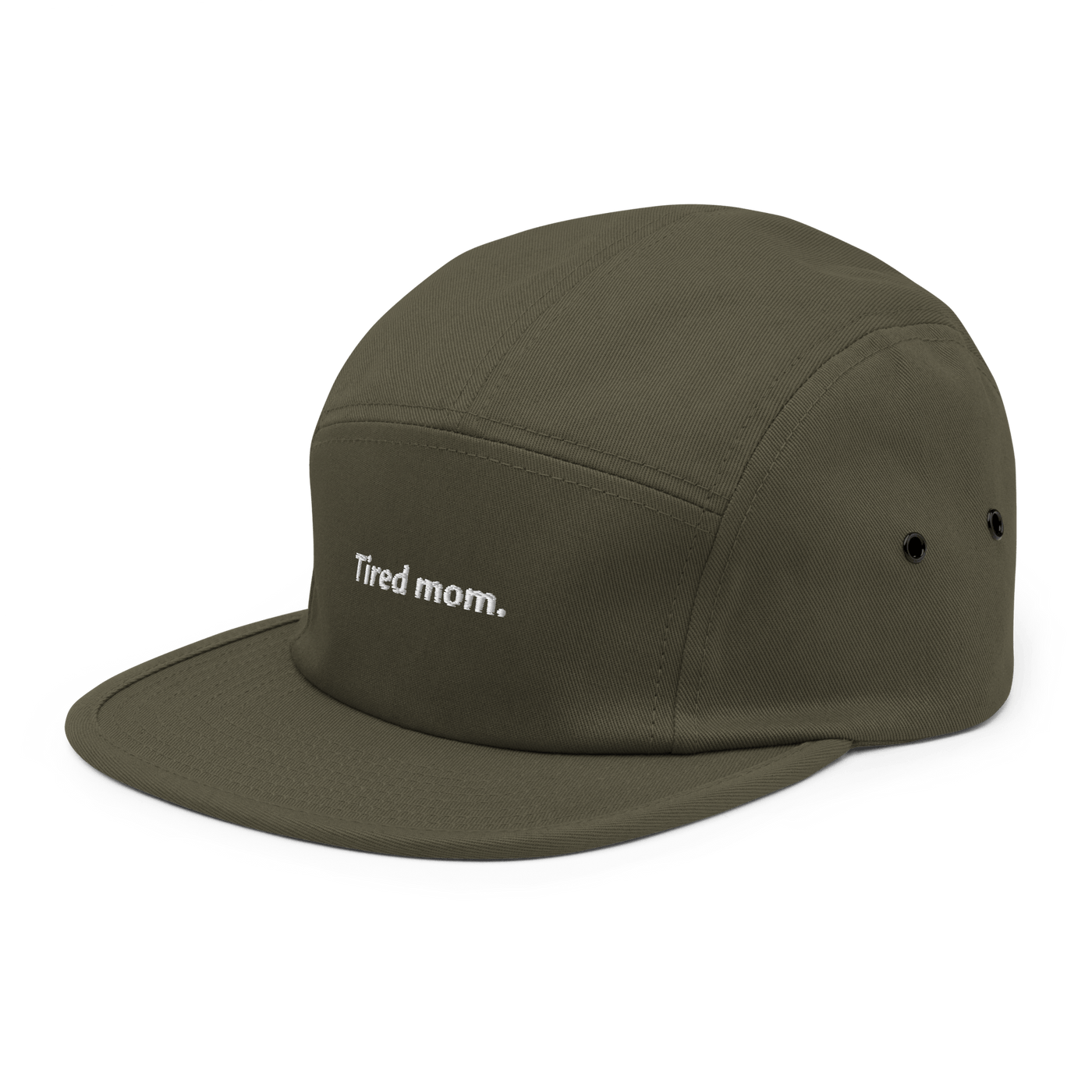 Tired Mom Five Panel Hat - Olive - - Just Another Cap Store