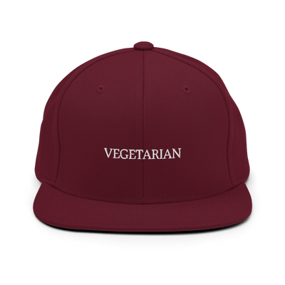 Vegetarian Snapback - Maroon - - Just Another Cap Store