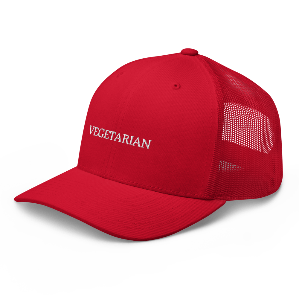 Vegetarian - Trucker Cap - Red - - Just Another Cap Store