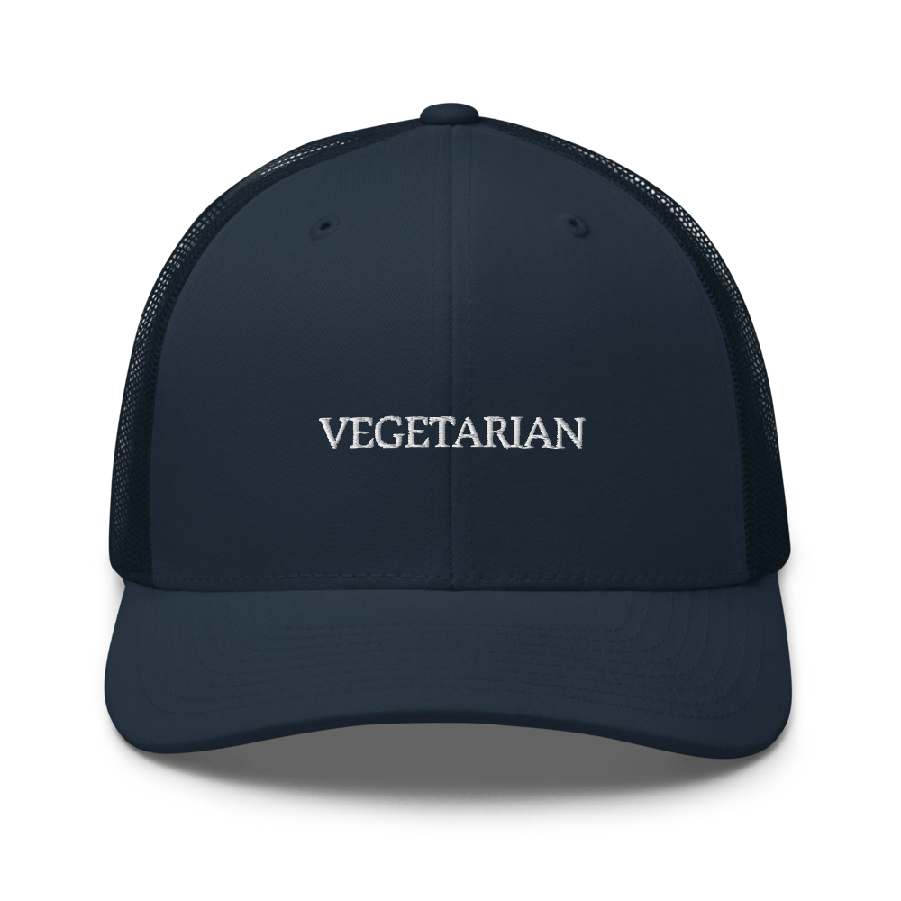 Vegetarian - Trucker Cap - Navy - - Just Another Cap Store