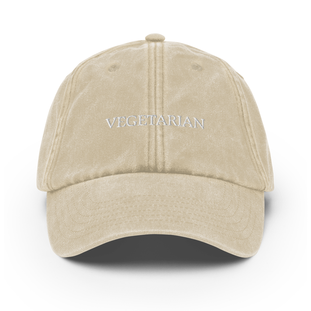 Vegetarian Vintage Hat - Vintage Stone - - Just Another Cap Store